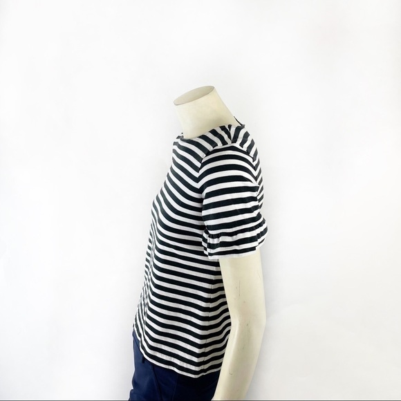 J crew Ruffle-sleeve T-shirt in stripe size XS - Picture 2 of 7